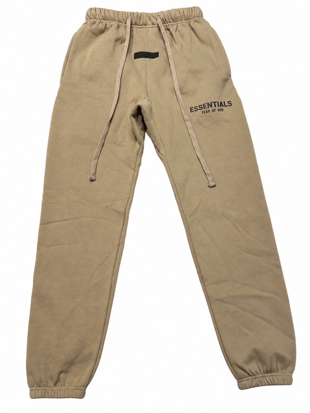 Fear of God Essentials Sweatpants Tan Beige Logo Fleece Joggers